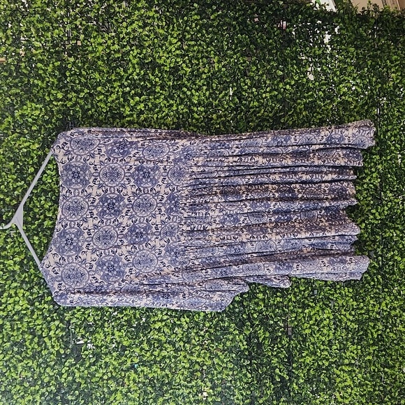 Altar'd State Blue and White Midi Dress Medium - Picture 7 of 11